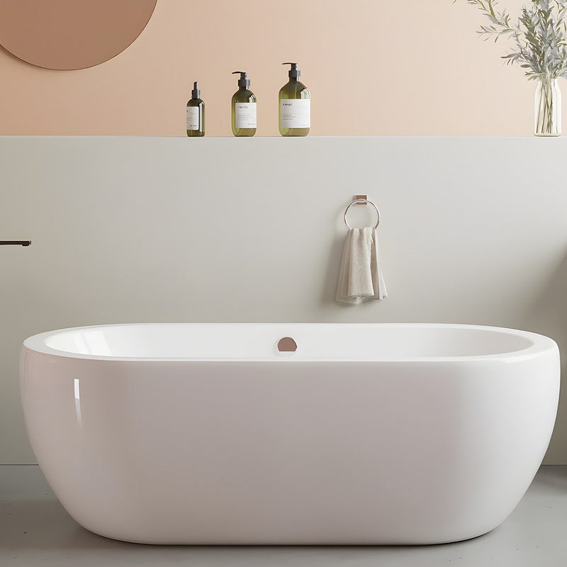 Wanna wolnostojąca owalna - 200 L - 170 x 80 x 58 cm - biała - akrylowa - NEPTUNA