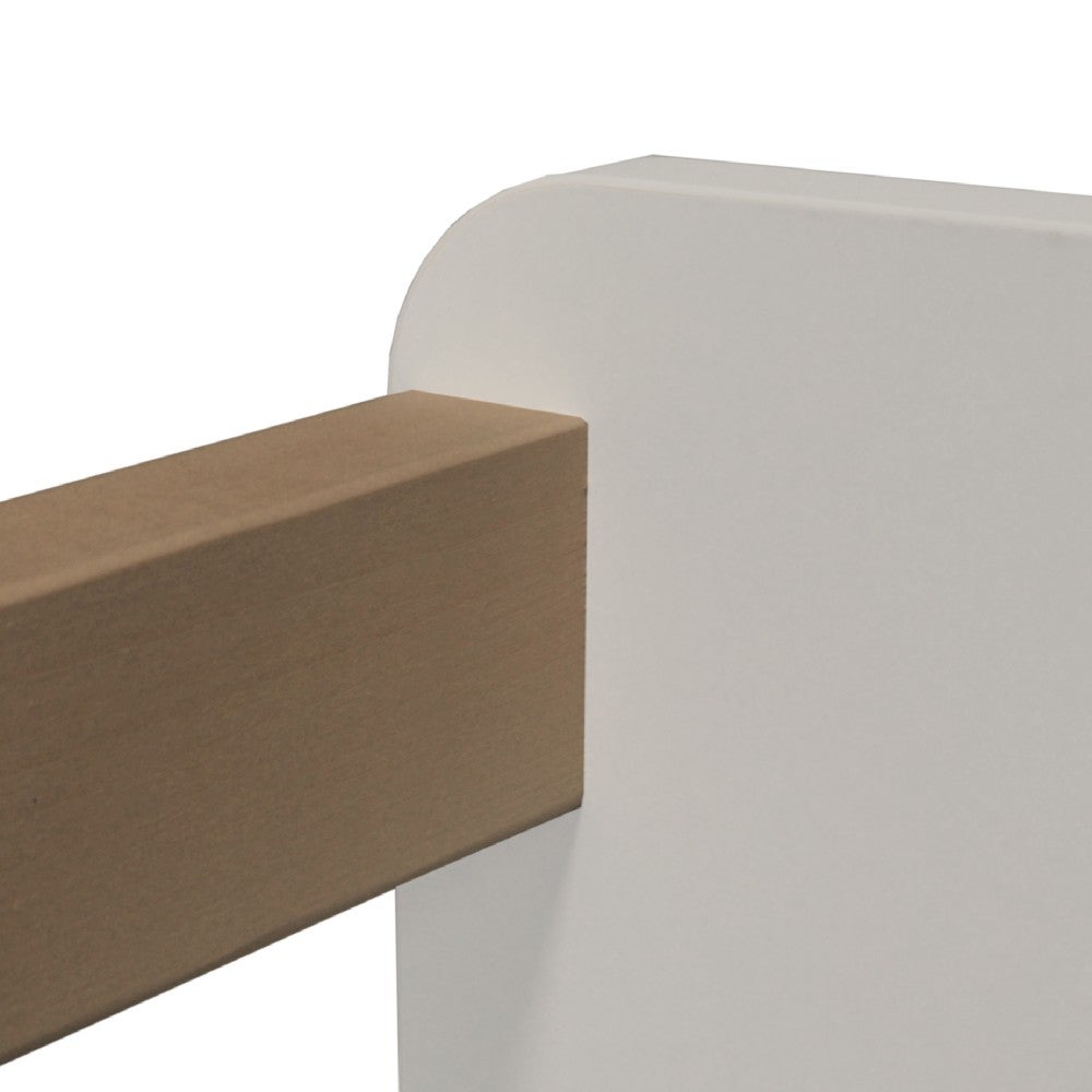 LIT 90x190 PILOU avec sommier et matelas / Blanc et Bois clair - 8