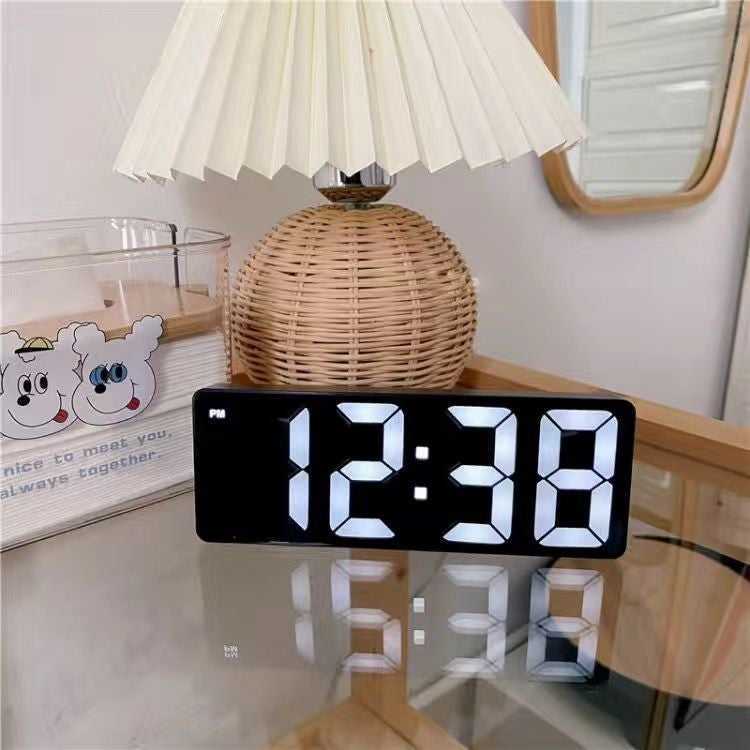 Argento) Sveglia digitale, sveglia a LED con funzione snooze, ricarica