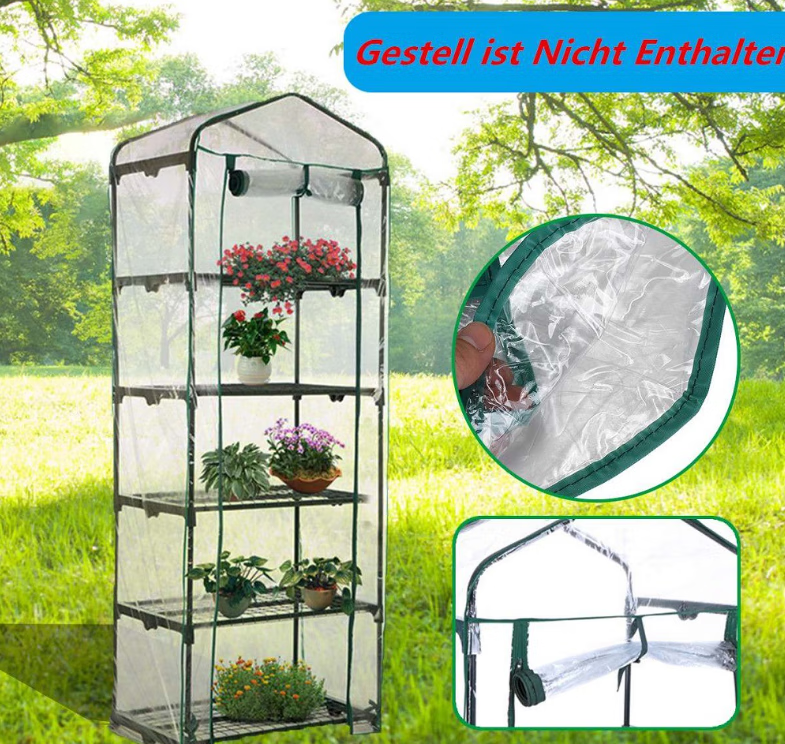 Housse de serre fleur,Housse de rechange pour mini serre de jardin,à 4 étages en PVC - 4