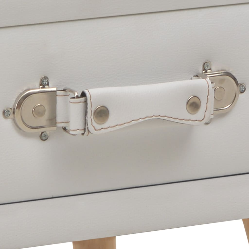 Table de chevet，Table d'appoint, Table de nuit pour Salon Chambre Blanc 40x35x40 cm Similicuir579632 - 7