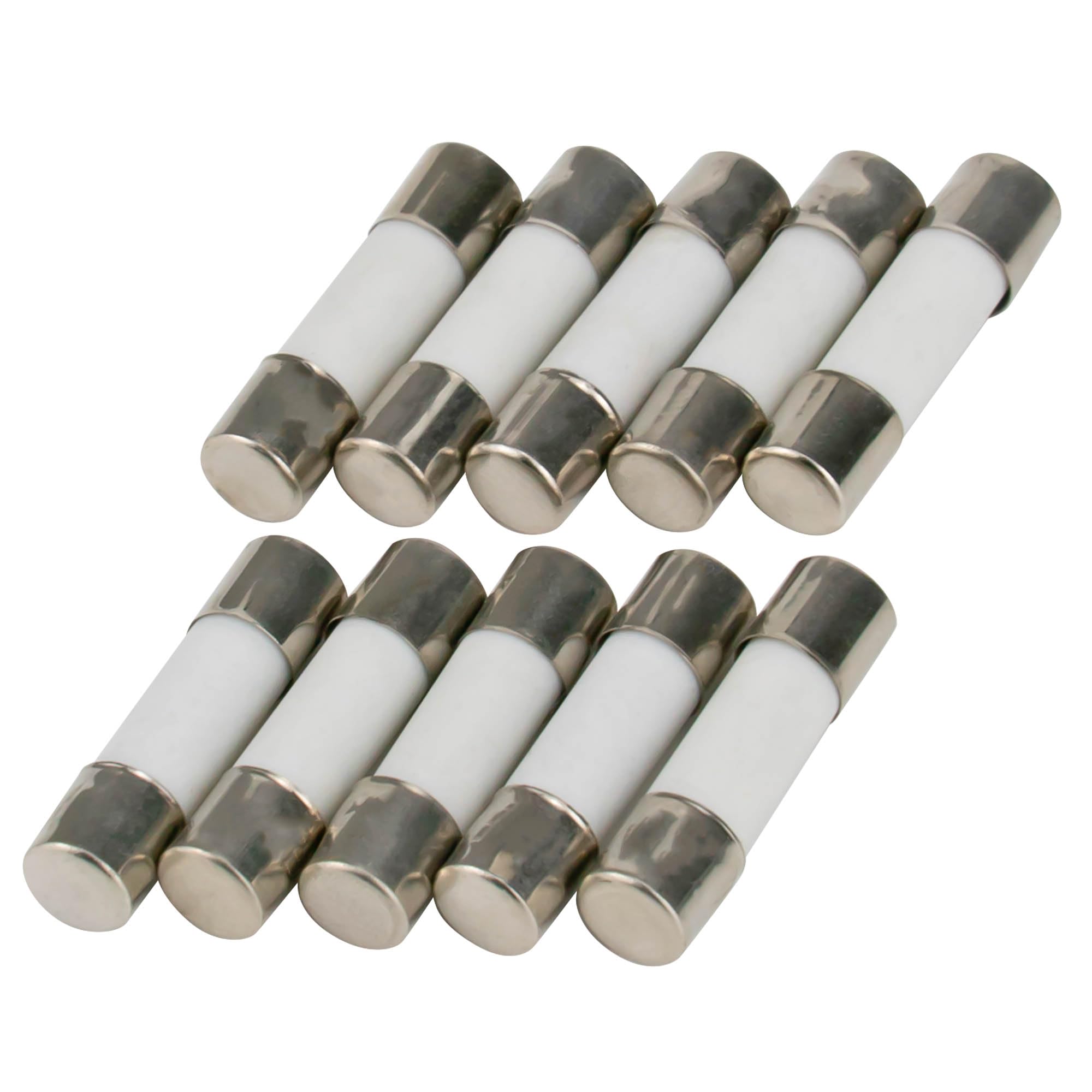 sourcing map 10pz 250V 20A Veloce Azione Ceramica Fusibili Tubi 5mm x 20mm