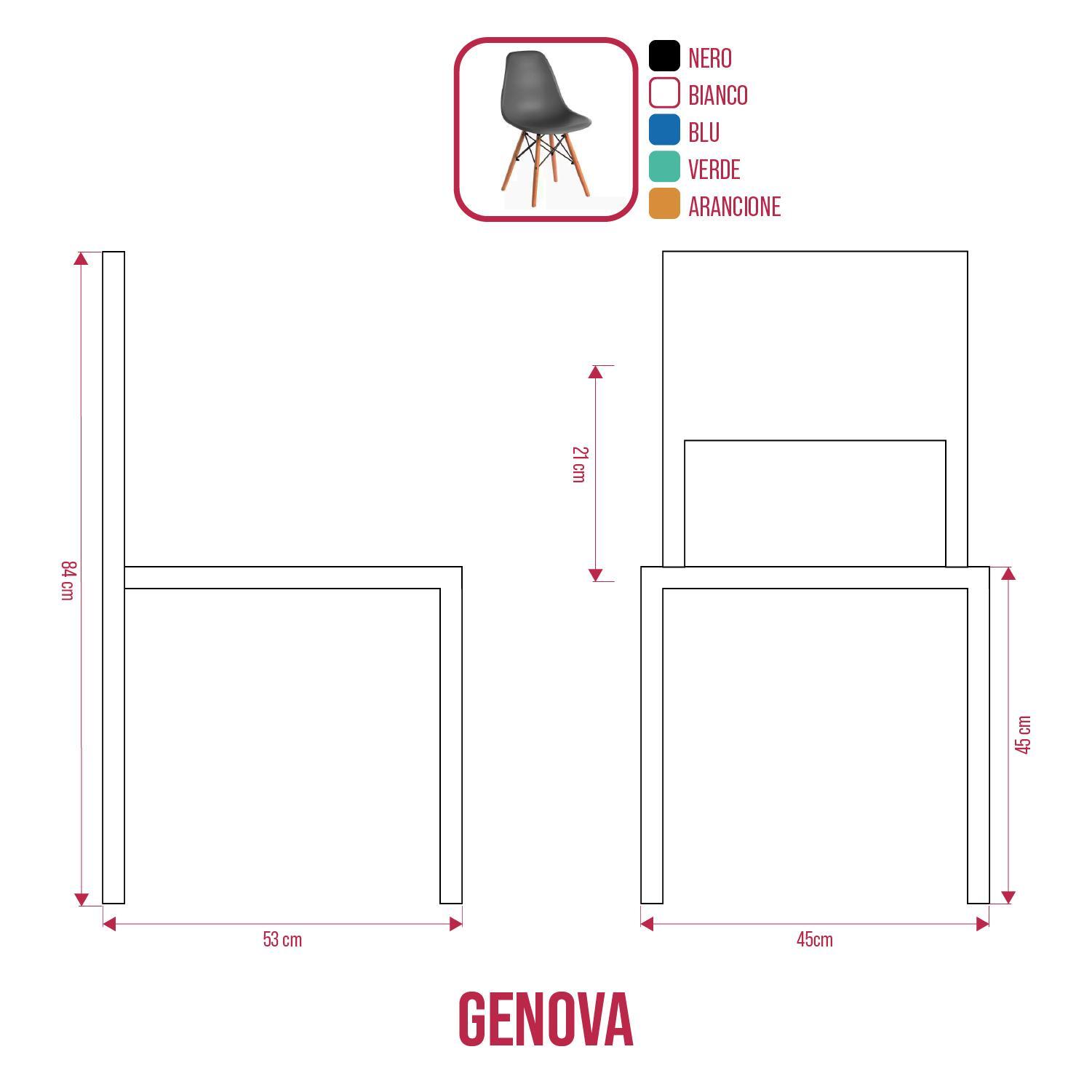 BUYBUY Sedia GENOVA in PP con piedi in legno di faggio e metallo Nera GEN001B - 3