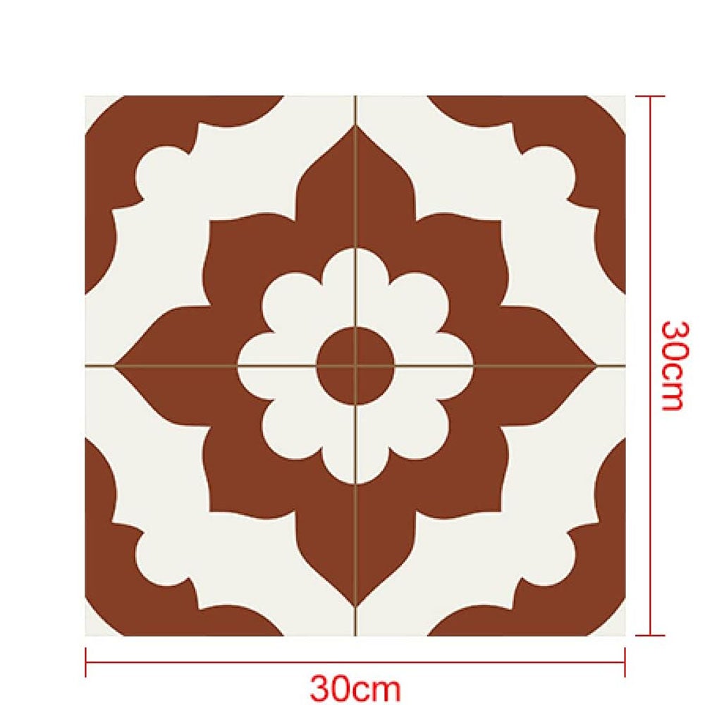 Lot de 5 autocollants muraux pour carrelage à décoller et coller, marron, 30 x 30 cm, pour salon, chambre à coucher, décoration m - 5