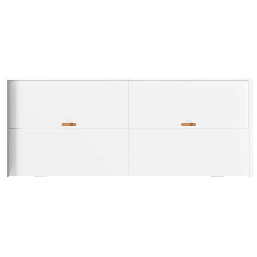 Cadre de lit avec tiroir blanc 80 x 200 cm panneau de bois - 8