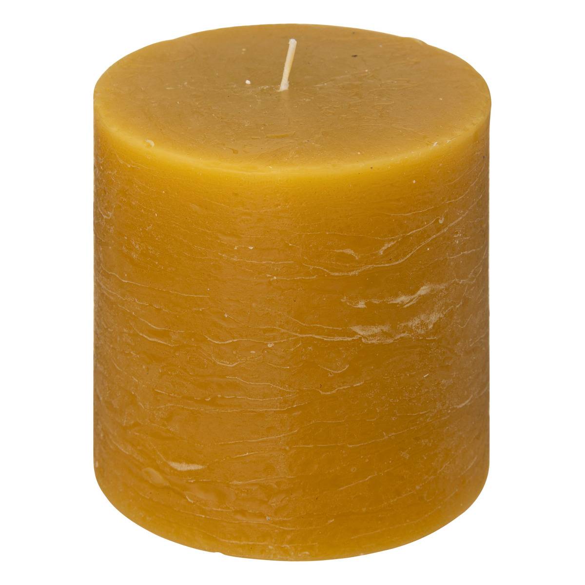 ATMOSPHERA Candela Rustica Gialla - 663g, 10x10 Cm, Per Arredamento E Atmosfera Calda