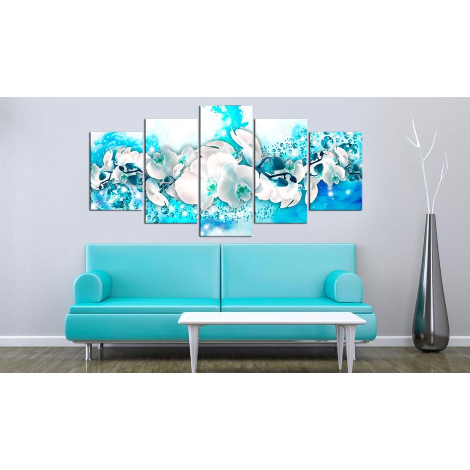 Tableau orchidée céruléen - 200 x 100 cm - 2