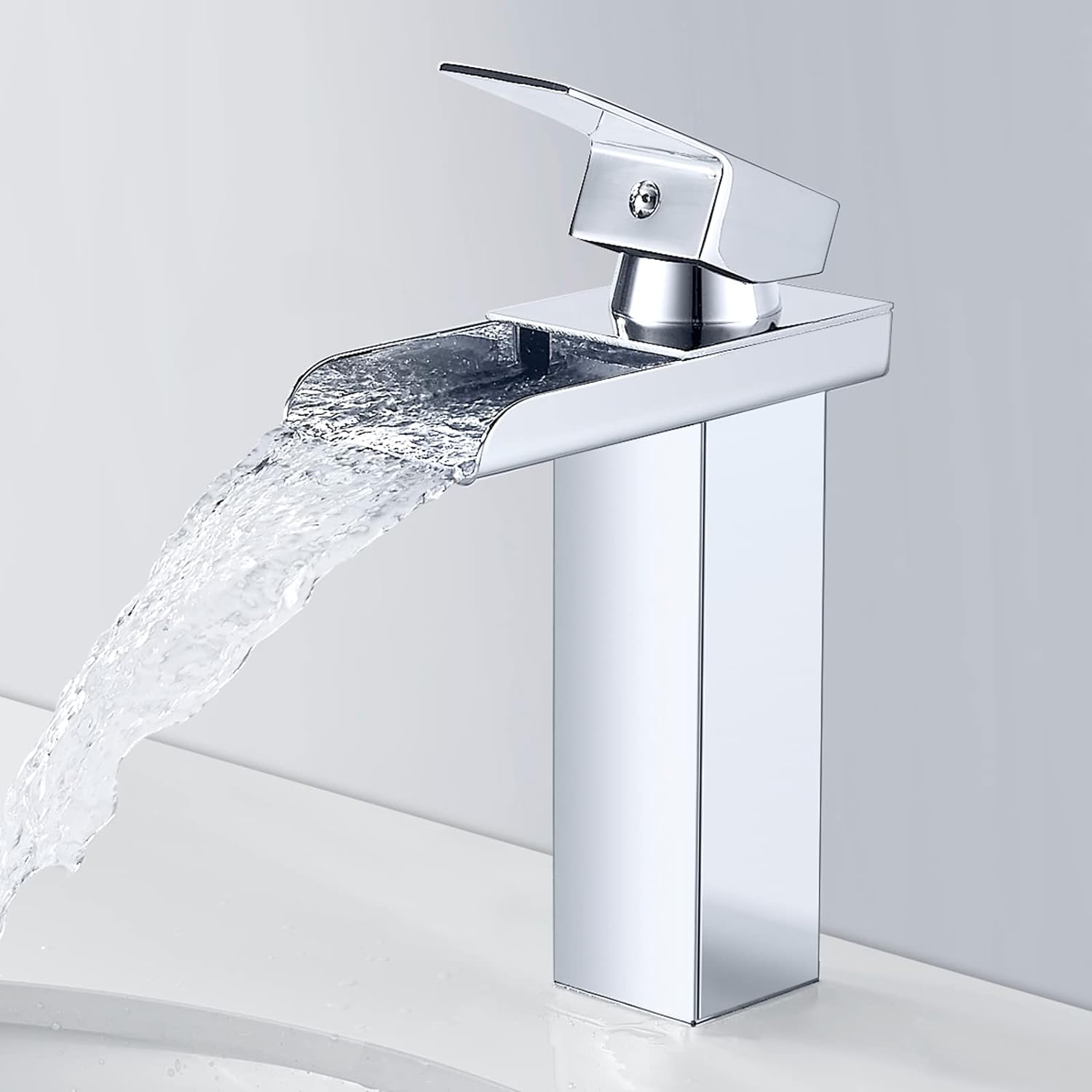 Robinet Salle de Bain Cascade, MitigEU Lavabo Chromé, Ultra-Large 6cm, Eau Froide & Chaude Disponible, Acier Inoxydable, Valve en Céramique - 9