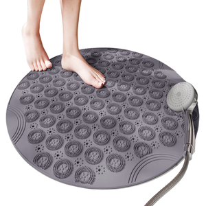 VSUSN Tappeto Doccia Antiscivolo Rotondo Tappetino da Bagno Antiscivolo con ventose Antiscivolo Doccia Tappeto Lavabile Macchina,Bianco