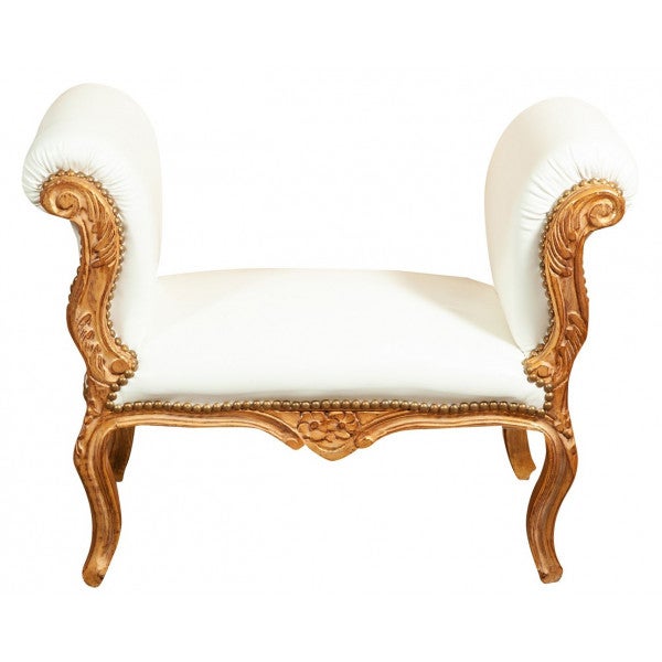 Biscottini banco de estilo barroco 92x47x68 cm | sillón barroco de madera de haya | hogar barroco | taburete barroco tapizado