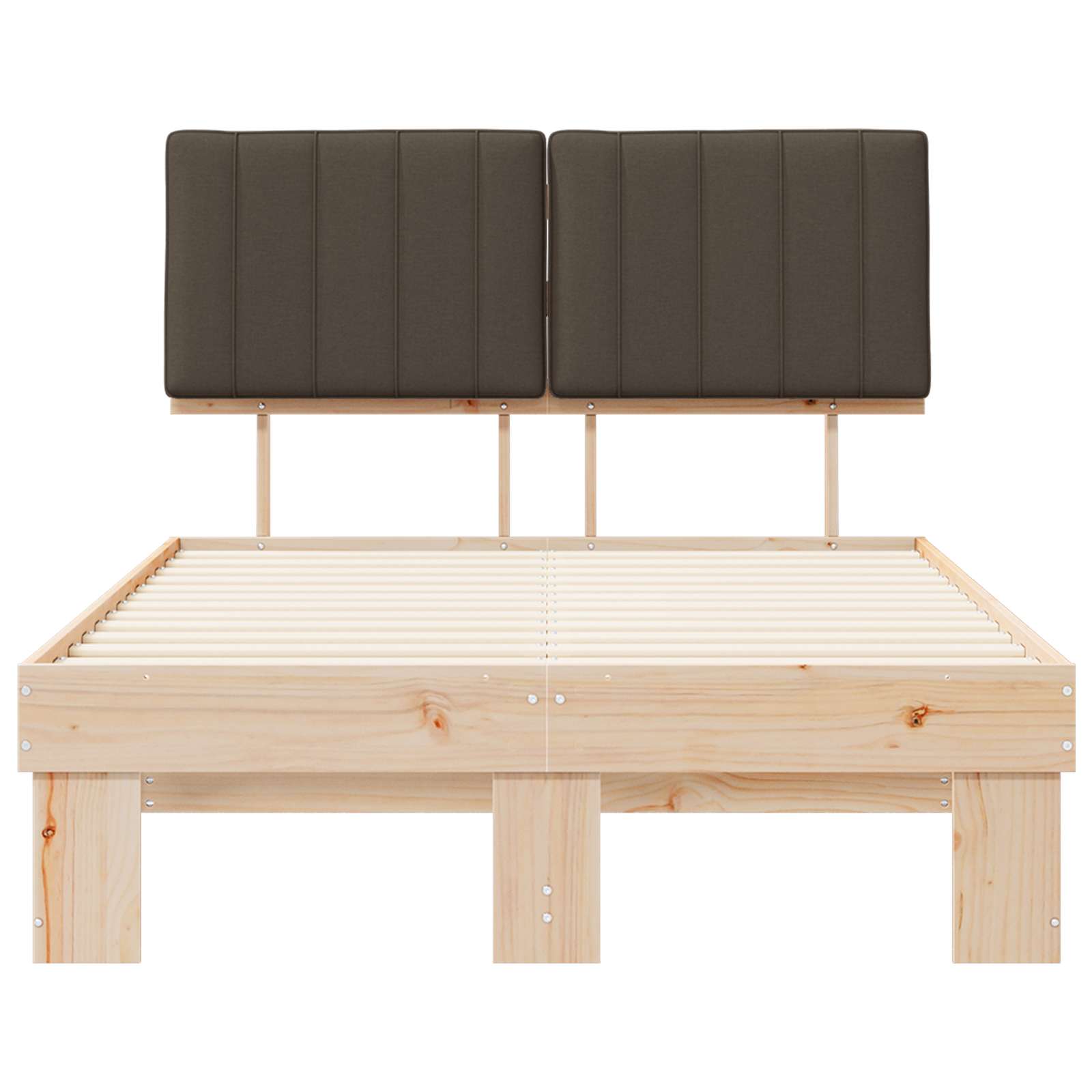 Cadre de lit avec tête de lit rembourrée taupe 120 x 190 cm - 5