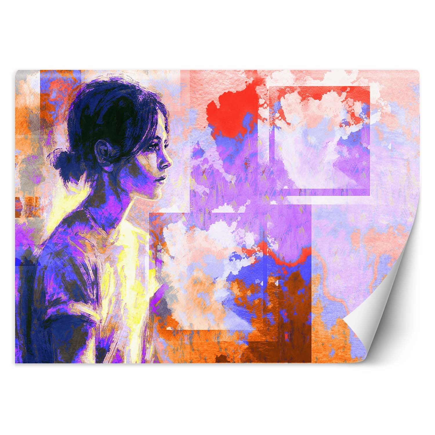 Fototapeta, Abstrakcyjny portret kobiety w fiolecie 368x254