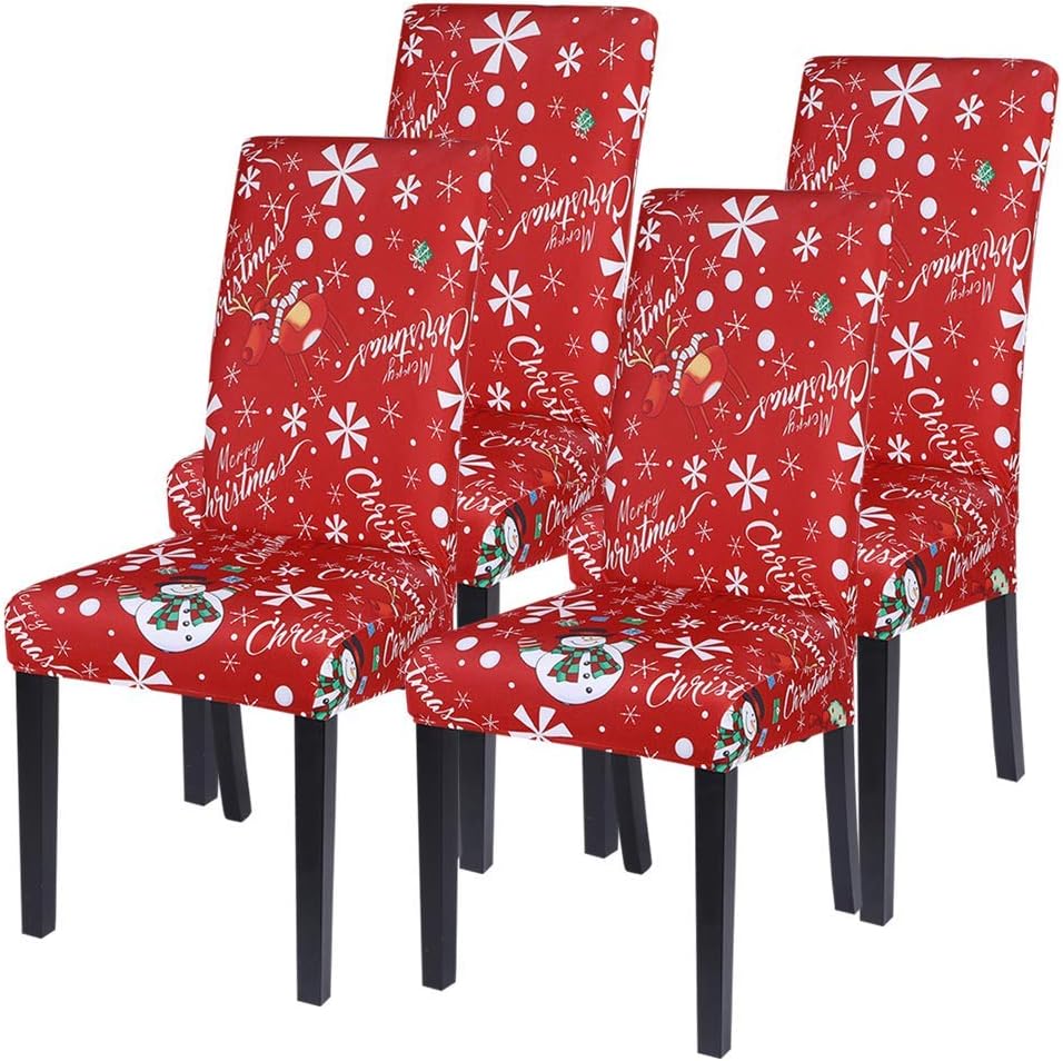 Coprisedie Natalizie Novaliv Set Di 12 Coprisedia Natale I Rosso I Pupazzo Di Neve I Coprisedia