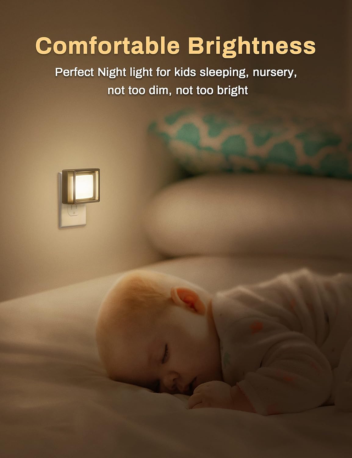 Lampka nocna – [1 szt., miękkie białe światło] – Regulowana intensywność – Nadaje się do łazienek, korytarzy i sypialni - 5