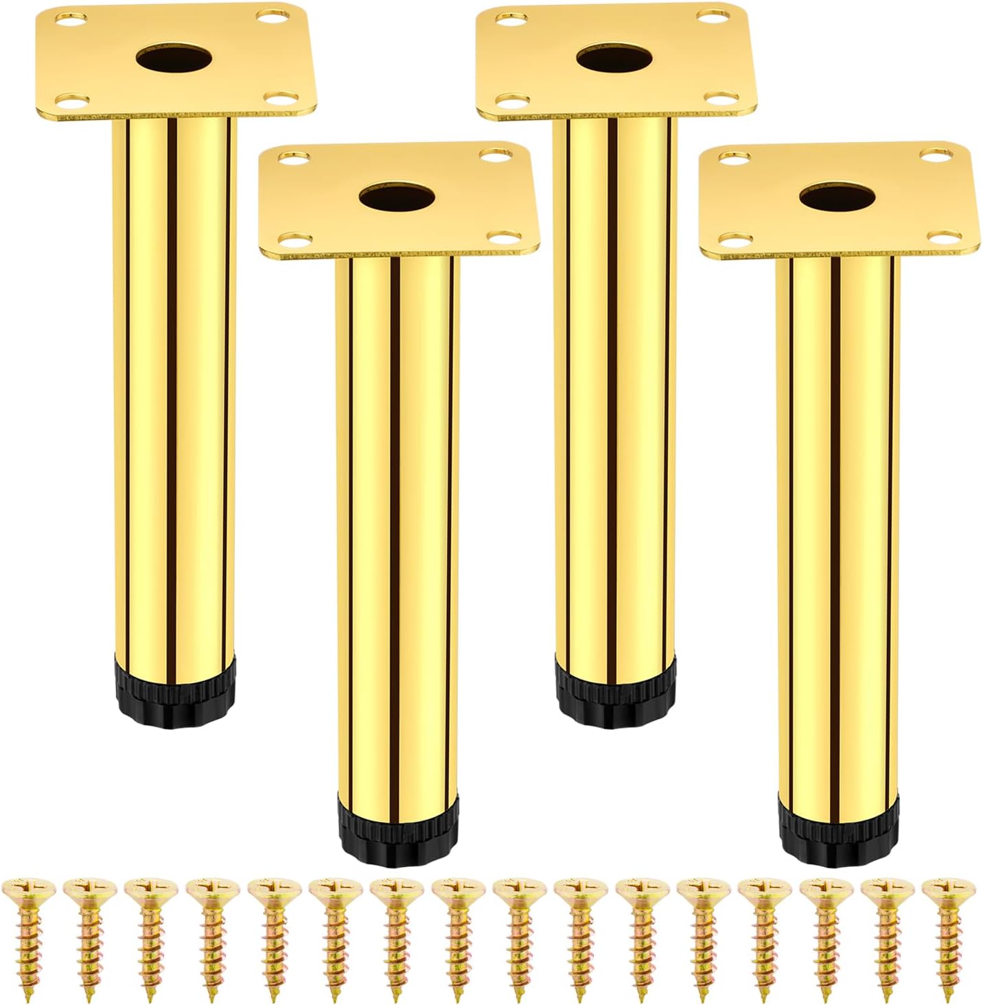 Set de 4 picioare reglabile pentru mobilă 15cm, picior canapea metalic, picior canapea 15cm, set de 4 pentru dulap, pentru rafturi, bucătărie, canapea 4buc