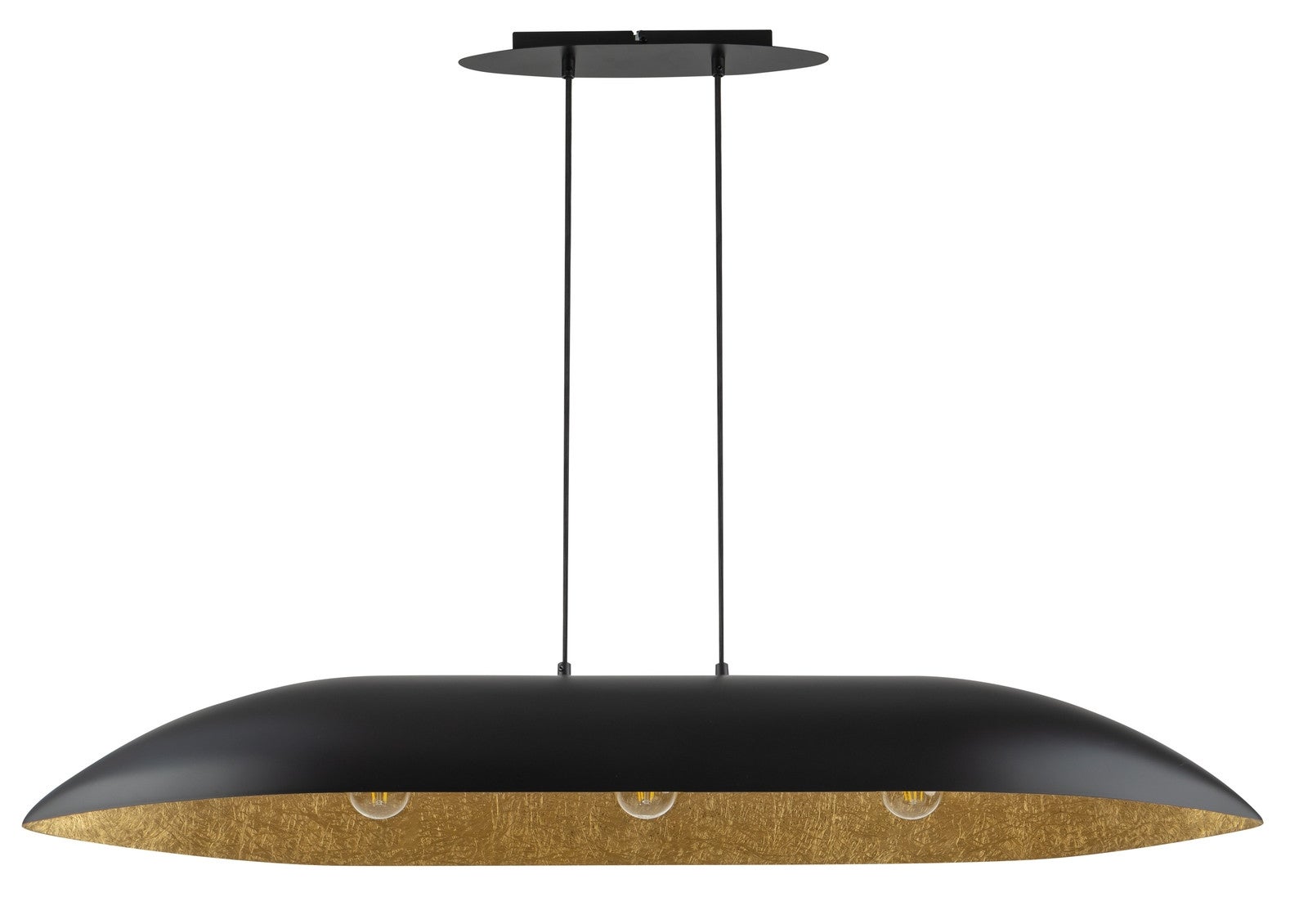 Lampa wisząca Gondola czarno-złota 3xE27x15W wym: 80 x 114 x 25 cm metal SIGMA