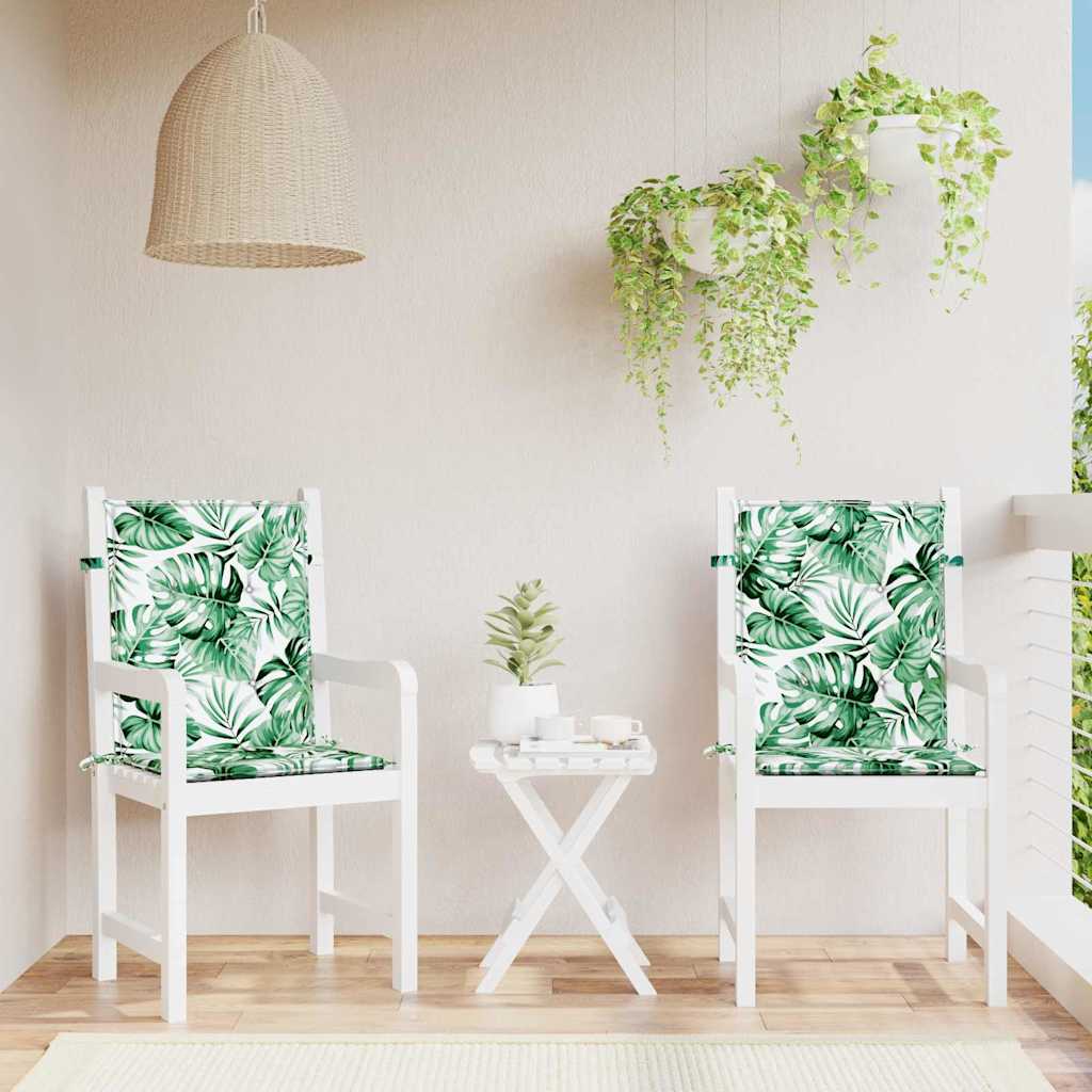 Poduszki na plecy Liść 2 pcs Wzór liścia 100 x 50 x 3 cm vidaXL
