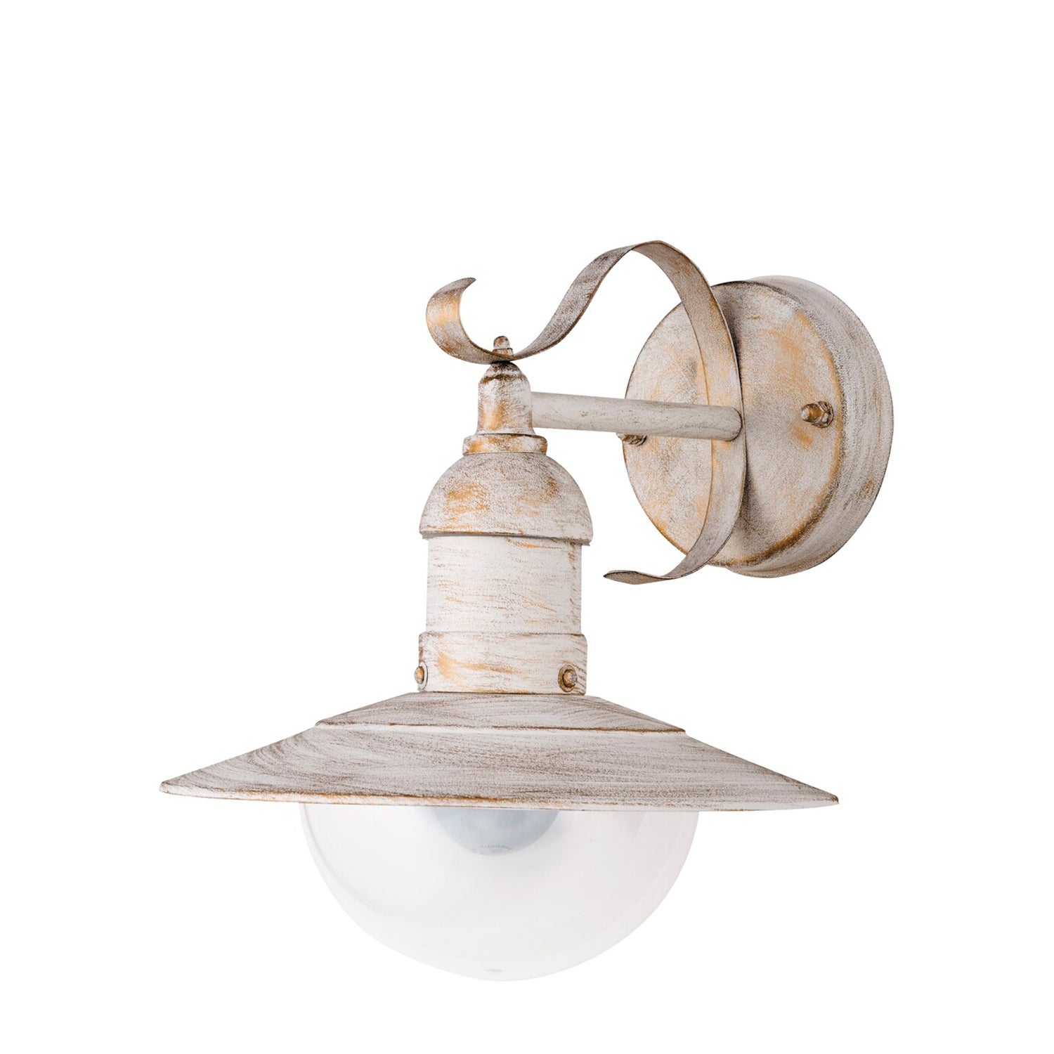 Lampada Da Parete Esterno Rame Antico Stile Retrò, Lanterna Da Giardino Vintage Con Vetro, IP44, Attacco E27, Ideale Per Cortile E Balcone