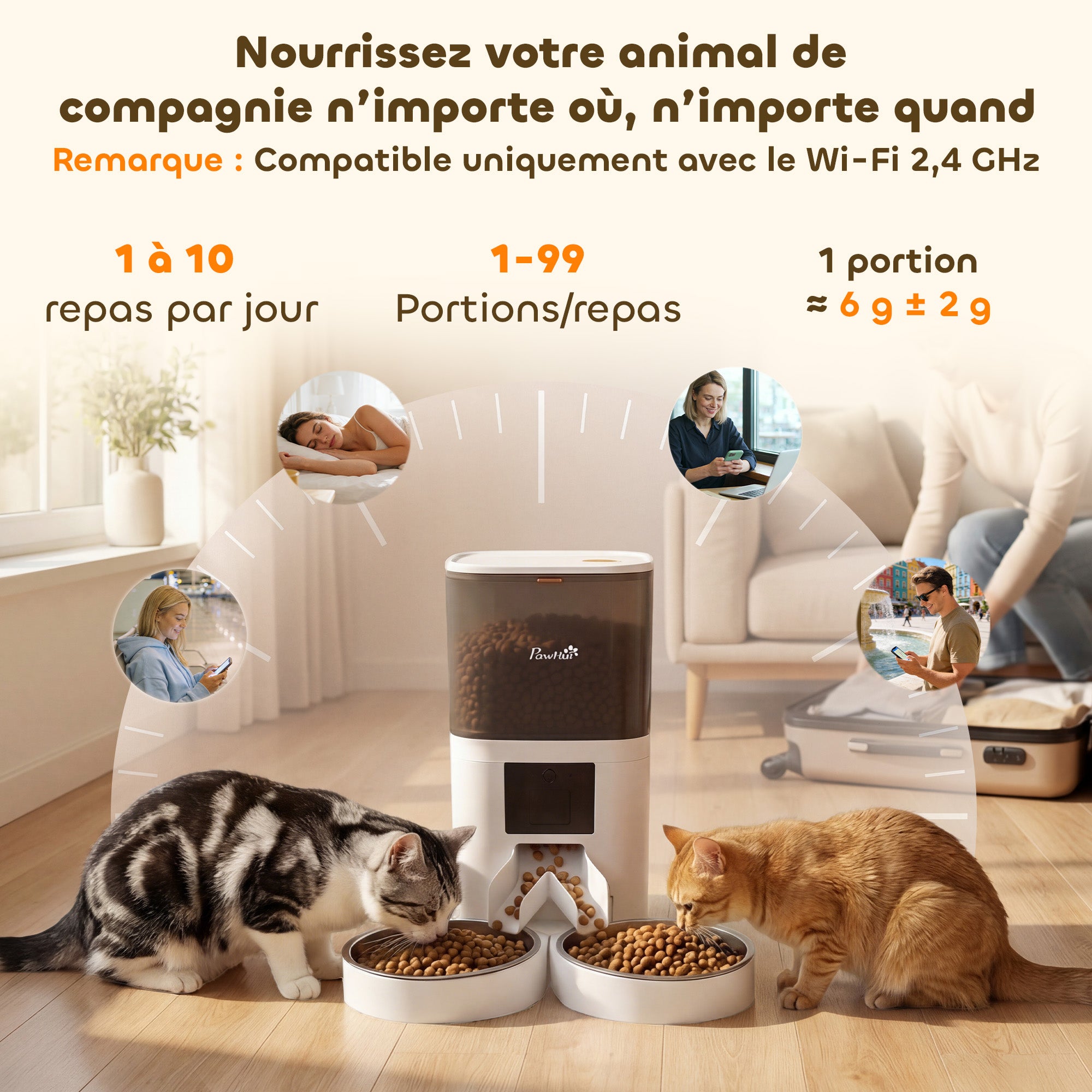 Distributeur croquettes chat automatique aBS PawHut - 4