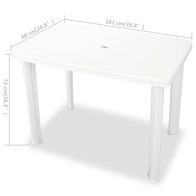 Table de jardin Blanc 101 x 68 x 72 cm Plastique - 5