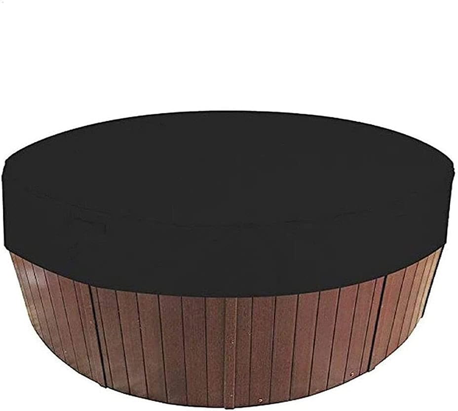 Okrągła pokrywa do spa, wodoodporna pokrywa do wanny, zewnętrzna pokrywa do wanny, wodoodporna, odporna na promieniowanie UV, czarna, 190 x 90 cm