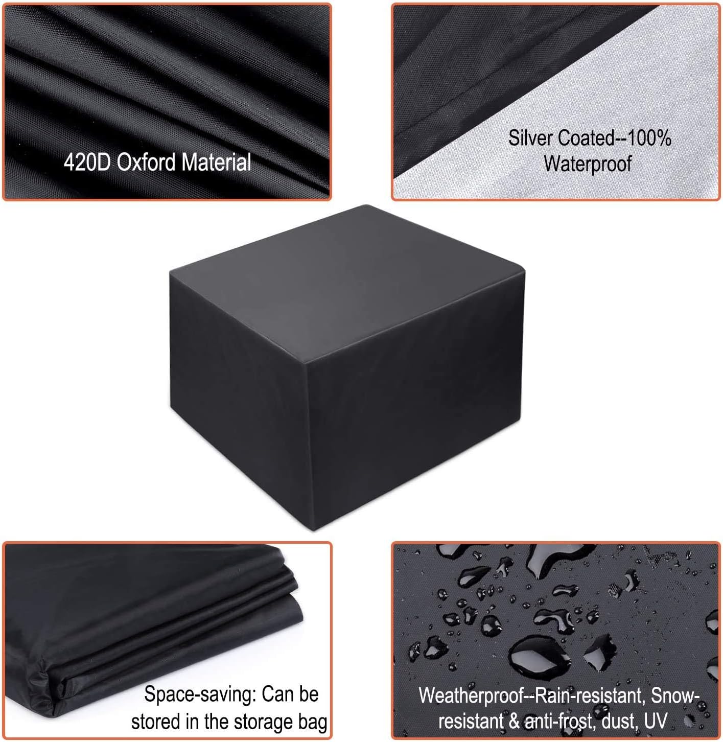 Funda Mesa Jardin Impermeable 200x120x75cm (LxWxH) Funda