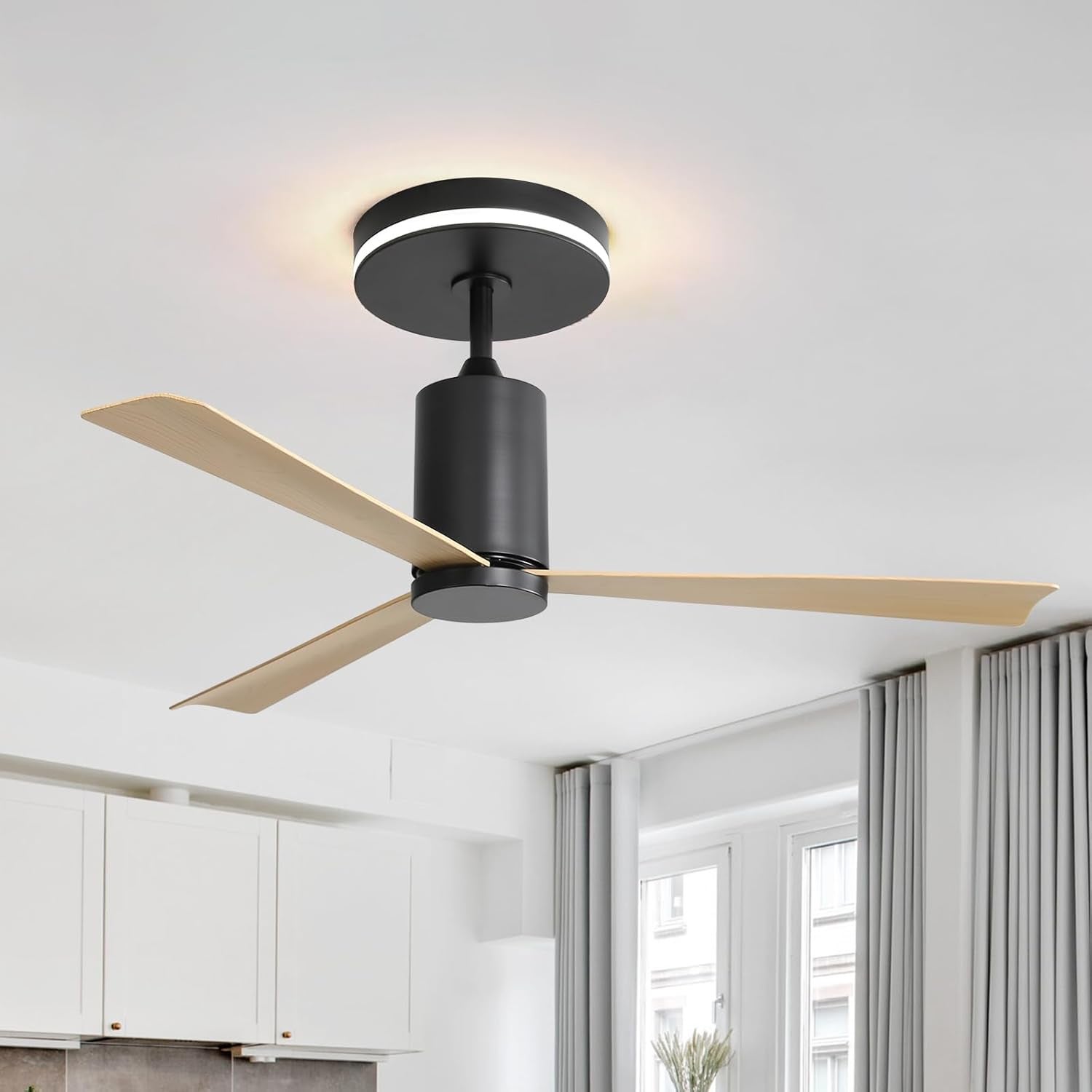Fonction Mémoire Lumière Ventilateur Plafond LED JIINOO - Ventilateur Silencieux 6 Vitesses Avec Télécommande Ventilateurs De Plafond Avec Lampe Intégrée