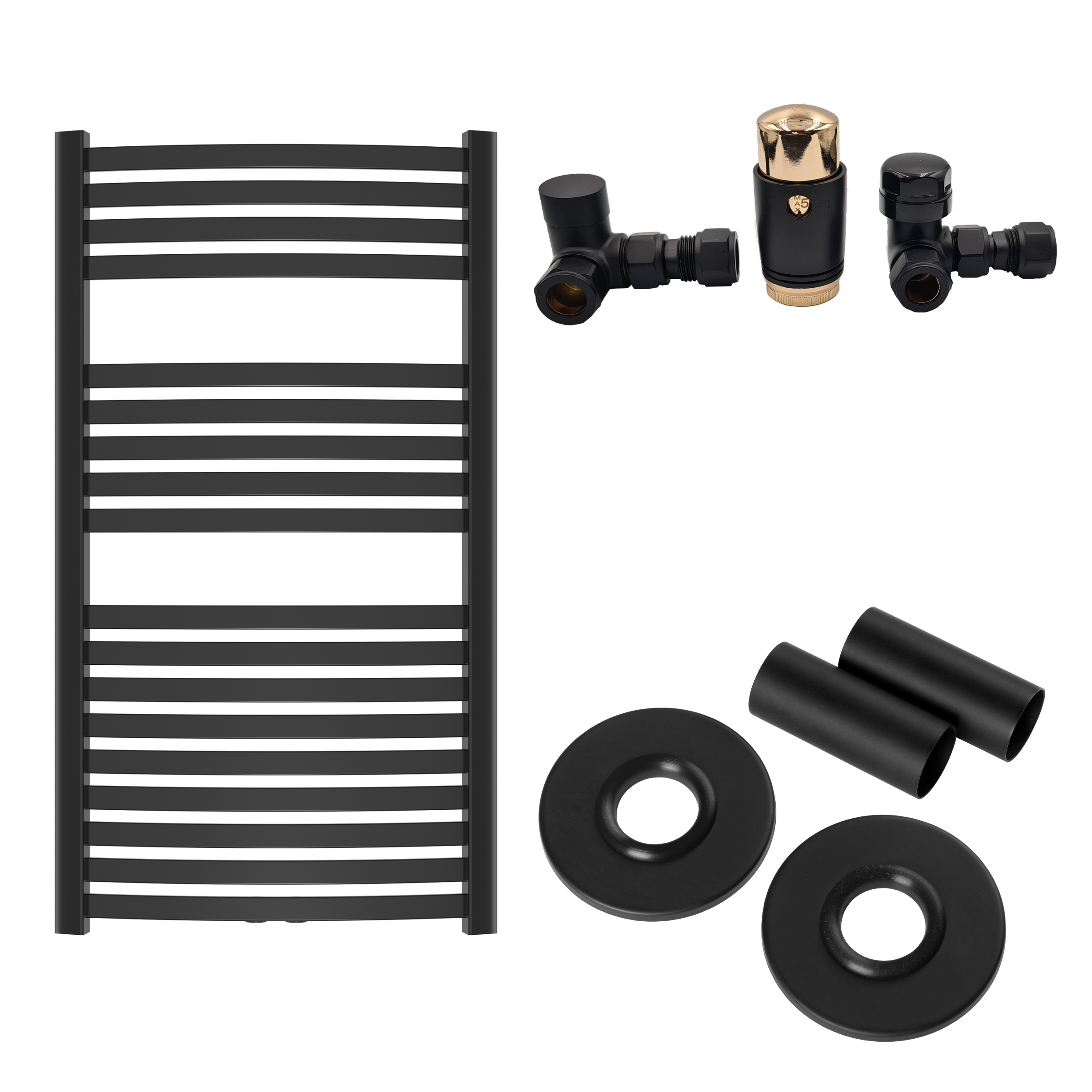 Grzejnik Łazienkowy Drabinka Kaloryfer do Łazienki 54x100 cm INVENA Czarny