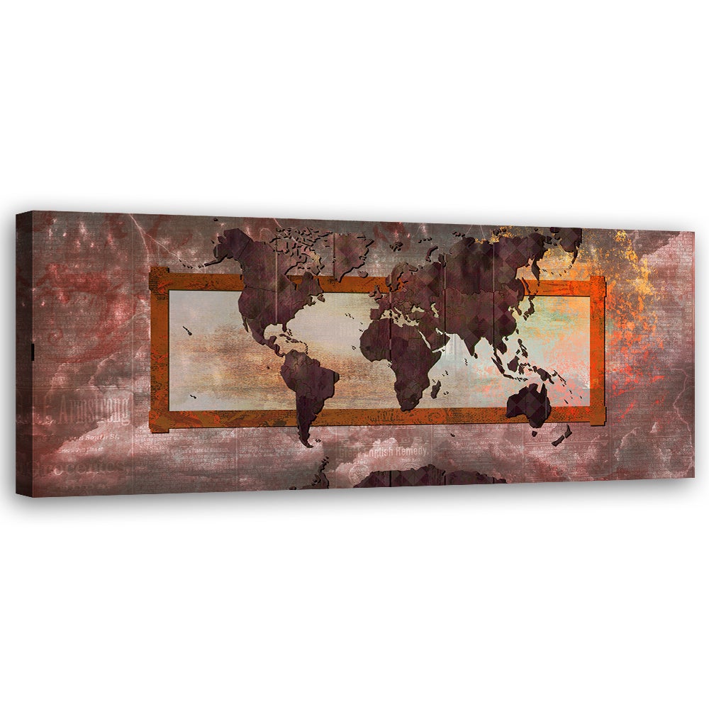 Obraz na płótnie, Mapa świata vintage 90x30