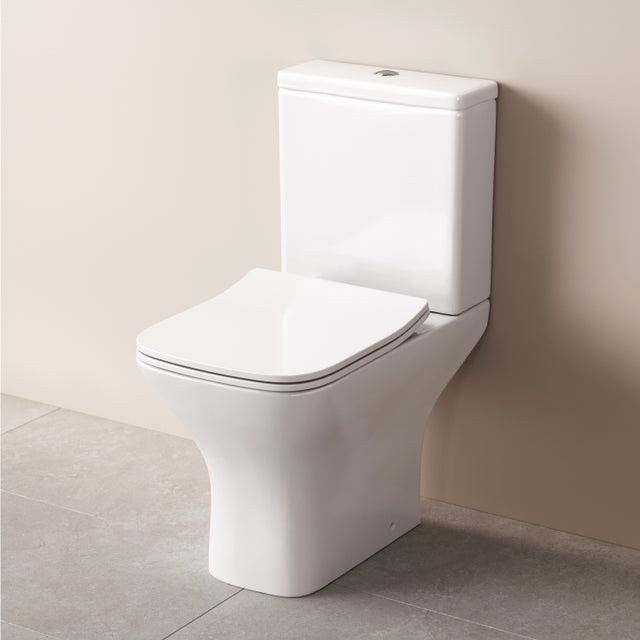 Pack WC à poser sortie horizontale sans bride, Gem, avec couvercle de siège Softclosing FlashClean CGA8601PSC Blanc AM.PM