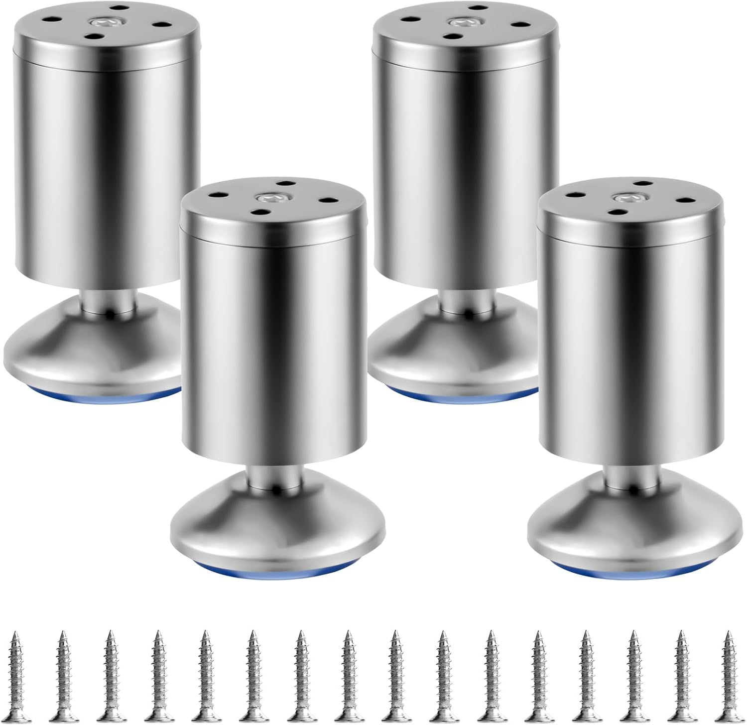 4 szt. regulowanych nóżek meblowych 0-10 mm, 10 cm regulowanych nóżek meblowych, nóżki do poziomowania mebli, regulowane nóżki meblowe ze stali nierdz