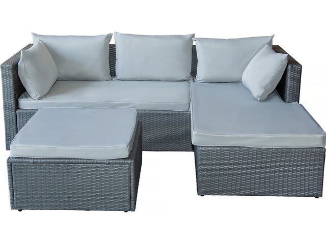 Muebles de jardín bajos en resina tejida 