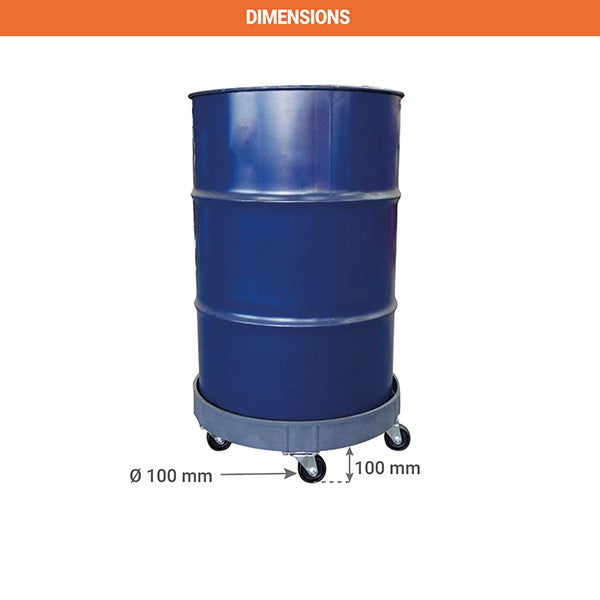 Rouleur porte fûts en plastique - Ø 585mm - Charge 410kg - SD3-5S - 2
