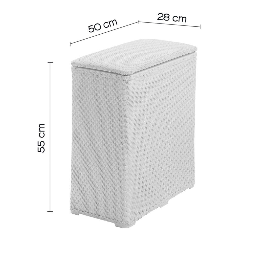Panier à linge blanc pour la salle de bains | Robinia - 3