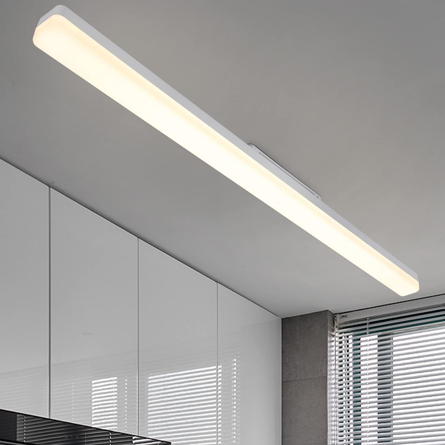 ZMH Lampa sufitowa LED z pilotem. Nowoczesne metalowe oświetlenie sypialni.