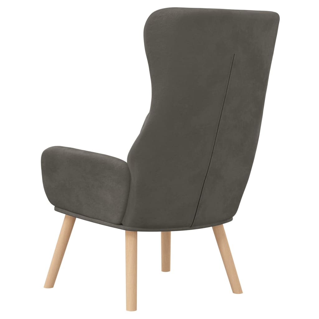 Chaise de relaxation | Fauteuil de relaxation | Chaise de Salon Gris foncé Velours393195 - 5