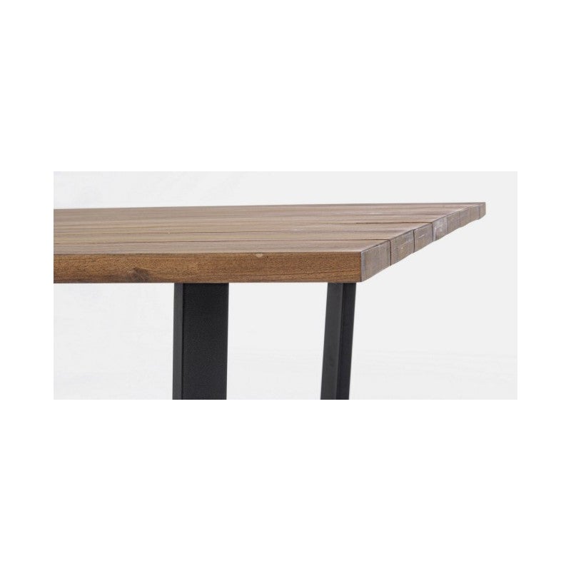 Table de jardin carrée 130x130x75 cm en acacia huilé et acier - 9