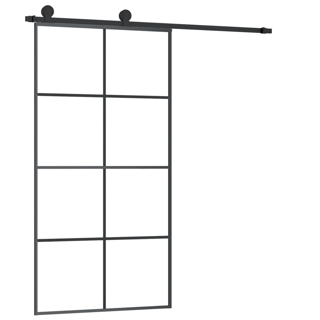 Puerta corredera set herrajes vidrio ESG aluminio 102,5x205 cm vidaXL - 2