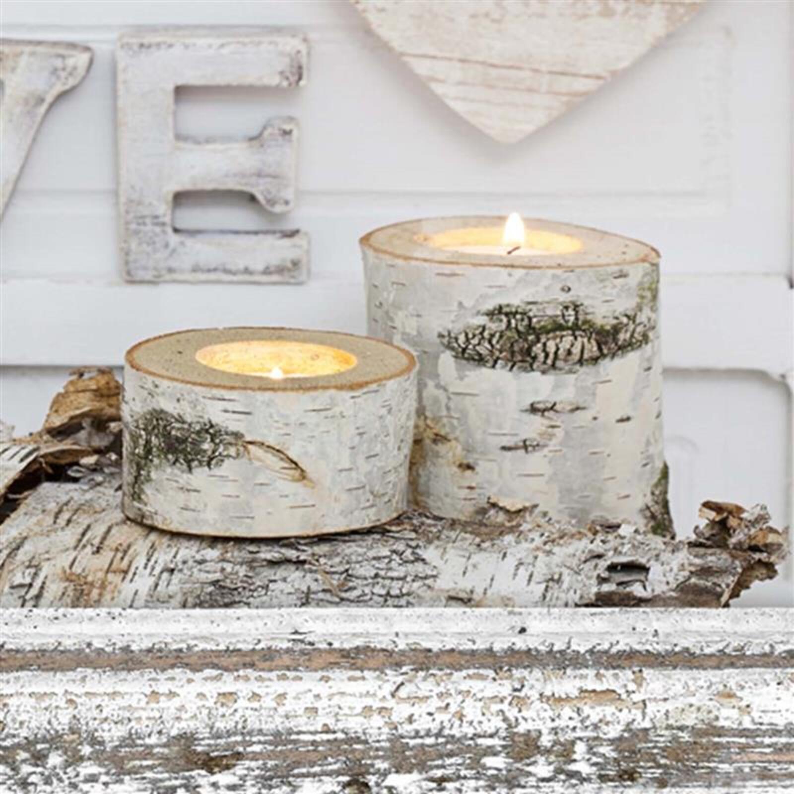 Tableau bois inscription amour bouleau bois rustique bougies coeur - 120 x 80 cm - 4