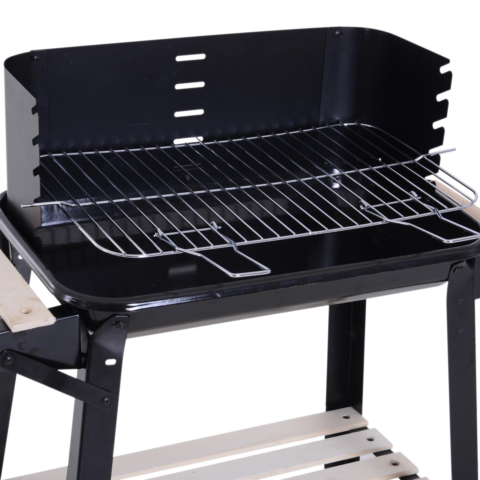 Barbecue a Carvão Outsunny Preto Metal e Porcelana 83x45x87cm - 7