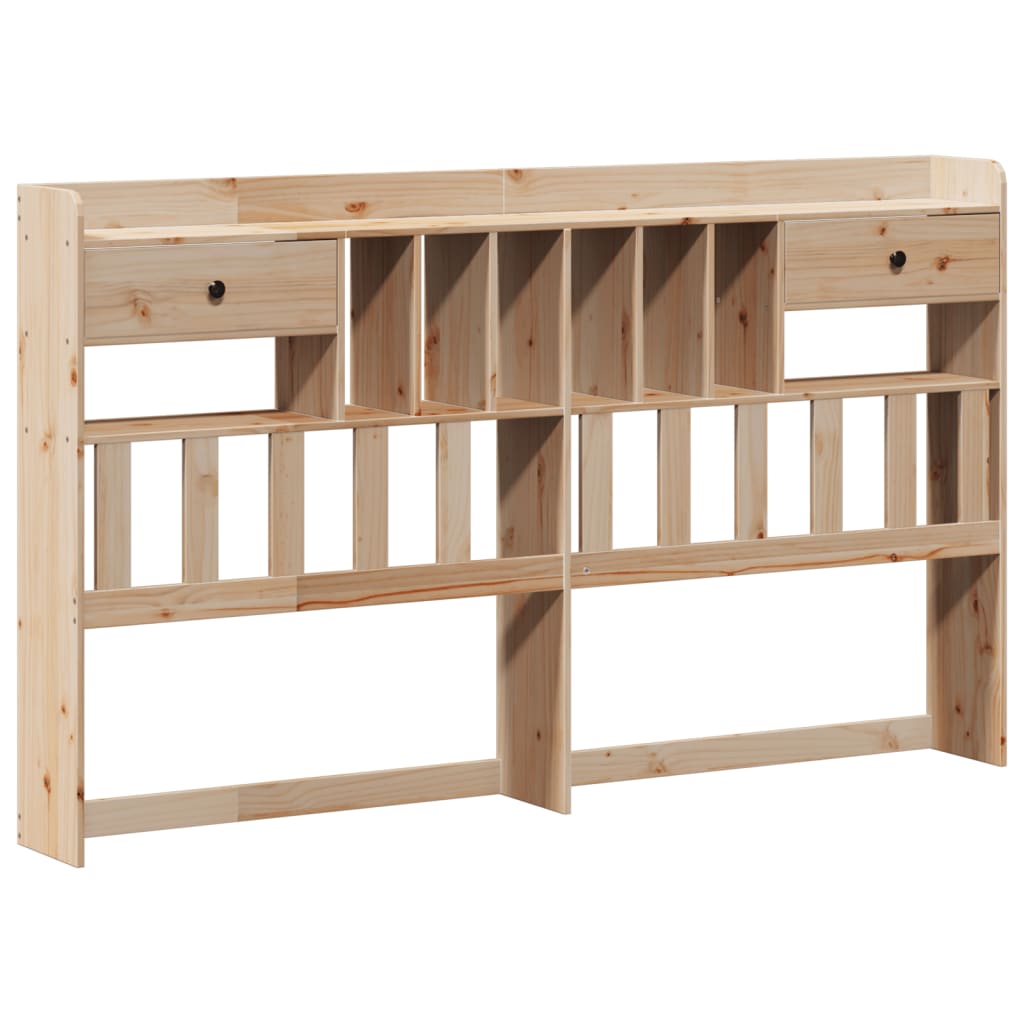 Lit bibliothèque sans matelas en bois massif de pin, pour la chambre, 180 × 200 cm - 7