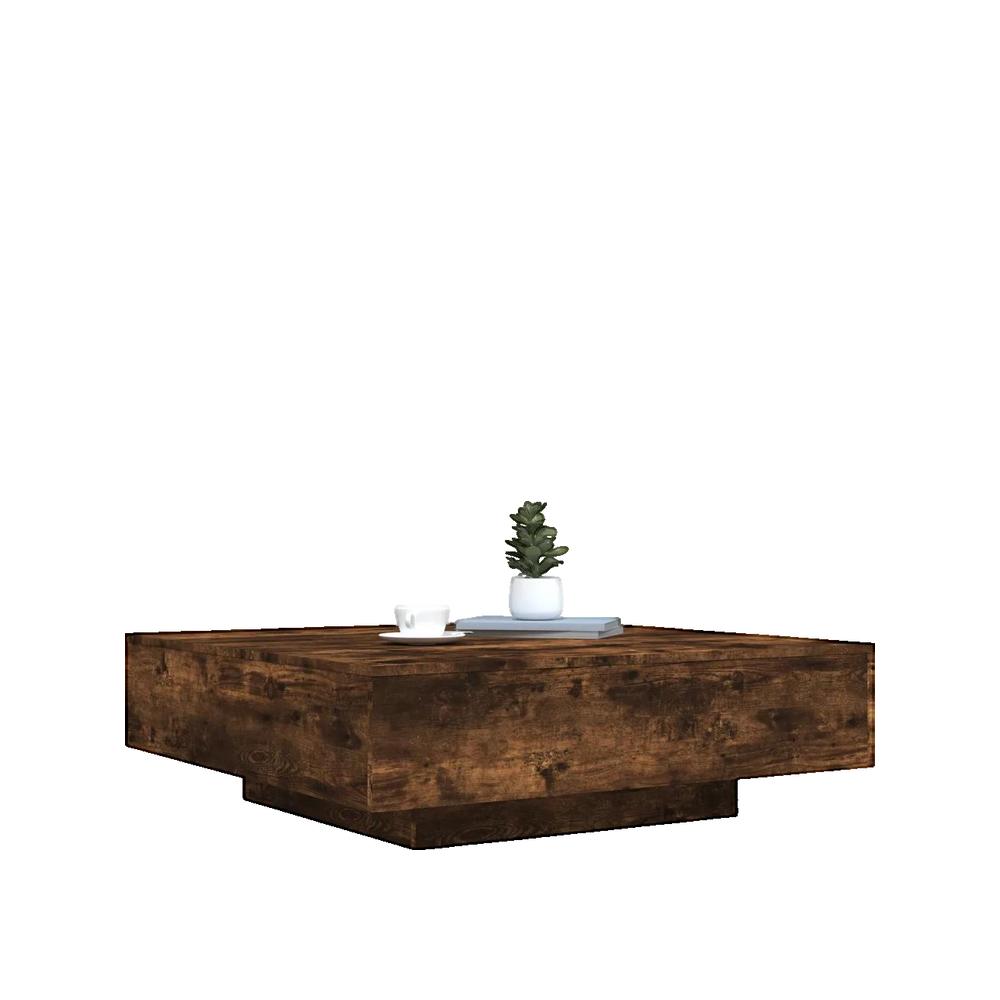 Vidaxl Mesa De Centro Madera De Ingeniería Roble Ahumado 100X100x31 Cm , Leroy Merlin
