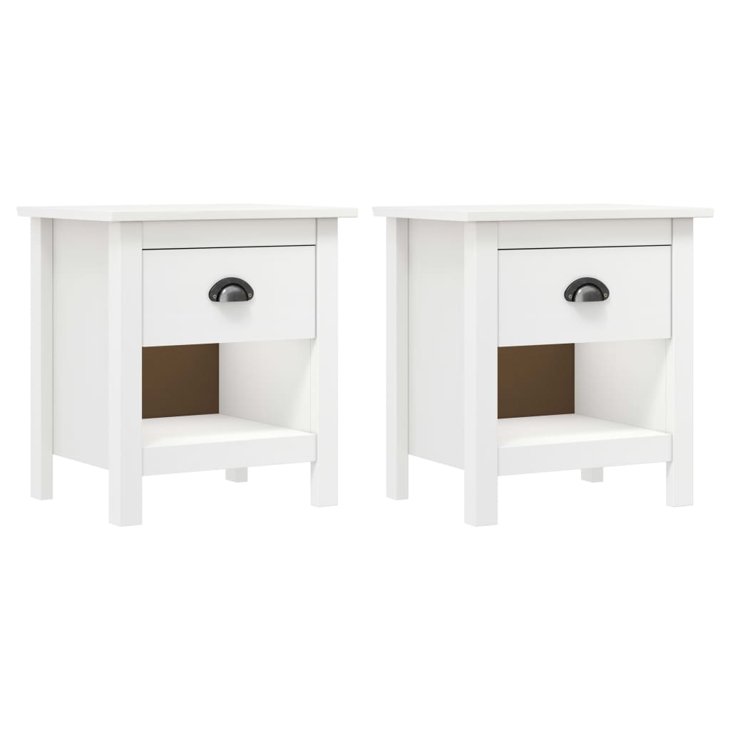 Lot de 2 Tables de chevet，Table d'appoint, Table de nuit pour Salon Chambre Hill 46x35x49,5 cm Bois de pin solide504814 - 2