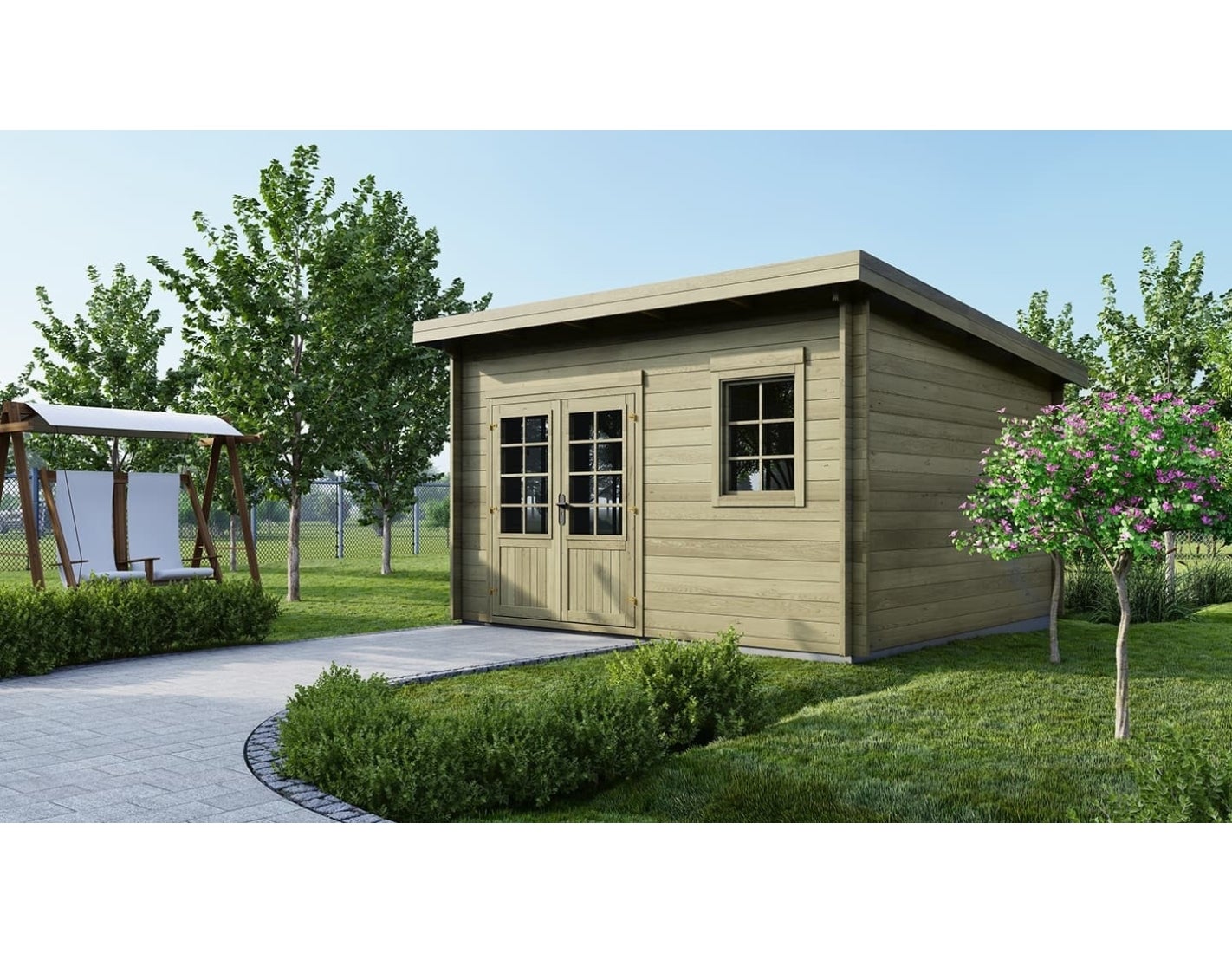 Domek ogrodowy ALTANKA 16 m2 - 4x4 m - 40 mm, drewniany, impregnowany, DOM716, 1szt.