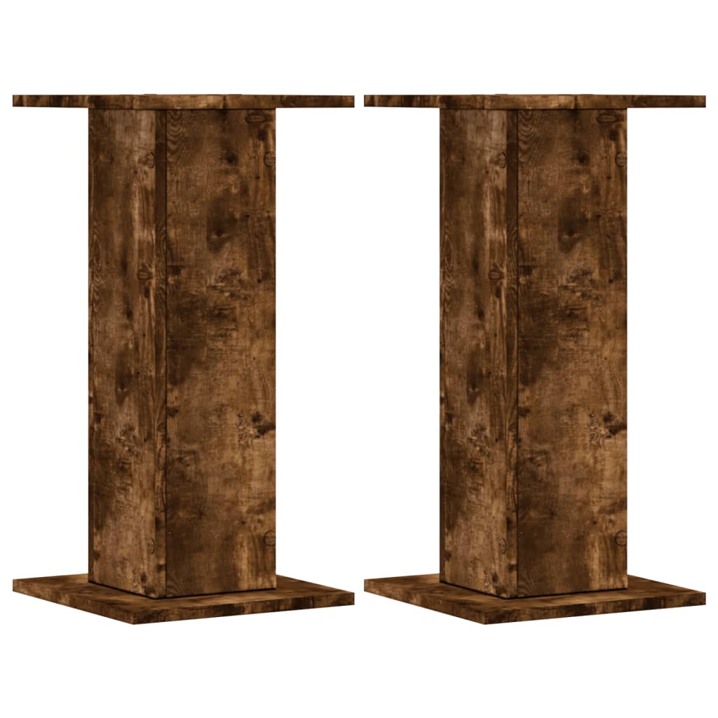 Supports pour plantes 2 pièces chêne fumé panneau de bois - 2