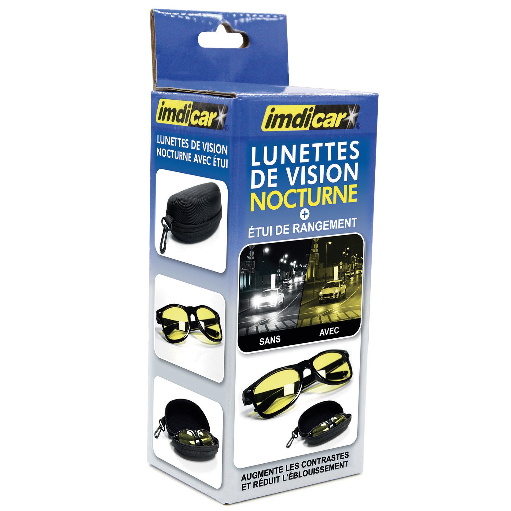 Lunettes de conduite de nuit IMDICAR verres jaunes et etui - 3