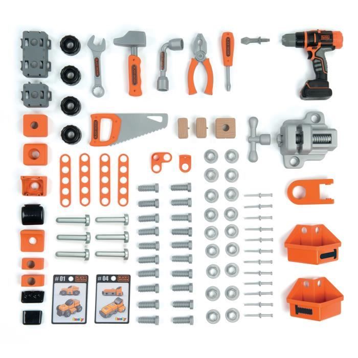 Smoby - Etabli bricolo Ultimate Black and Decker - Bruits réalistes - 95 accessoires - Voiture a construire - Fabrication française - 6