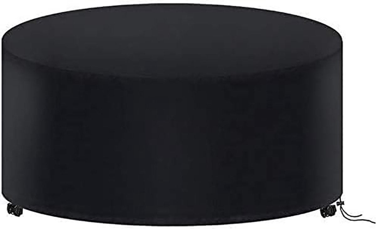 Okrągły pokrowiec na stół ogrodowy - 128 x 71 cm - Wodoodporny - Tkanina Oxford 210D - Czarny - Odporny na kurz i wilgoć