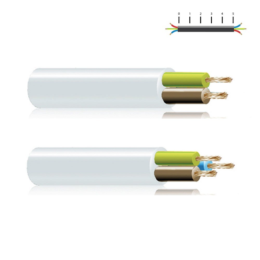 Tuyau pour câble électrique Sediles Blanc 2 x 1 mm 300 m H05VV-F
