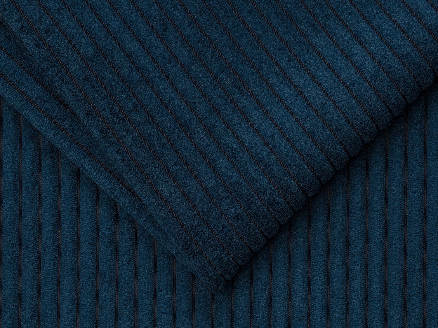 Canapé 3 places convertible express en velours côtelé bleu - Couchage lattes larges 140 cm - Matelas 18 cm CALITO - 4